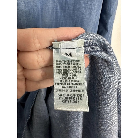 Cloth & Stone Anthropologie Womens Bell Sleeve Chambray Shift Dress Blue Size M - Picture 5 of 7